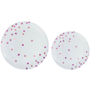 Bright Pink Plastic Dinner Plates, 20-Count