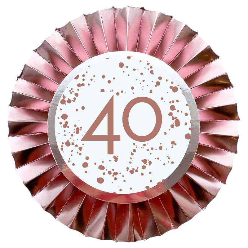 Amscan Rose Gold 40 Rosette Badge