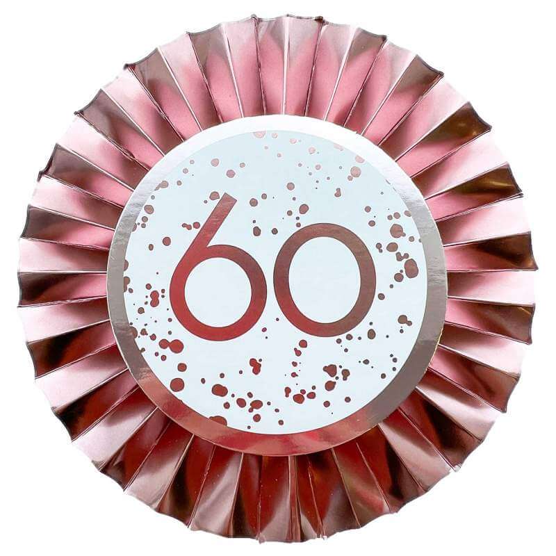 Amscan Rose Gold 60 Ribbon Rosette Badge