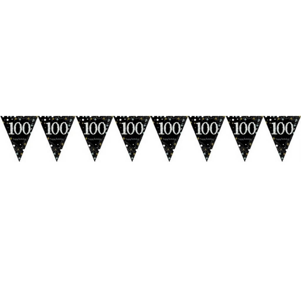 Sparkling Celebration 100 Prismatic Plastic Pennant Banner