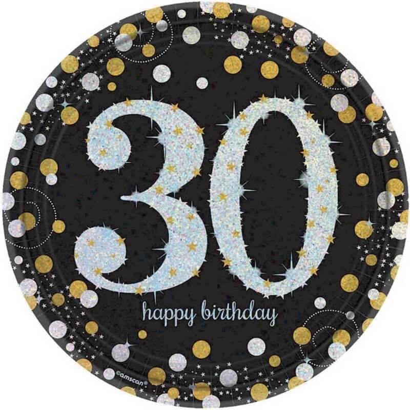Sparking Celebration 30th Birthday Prismatic Plates