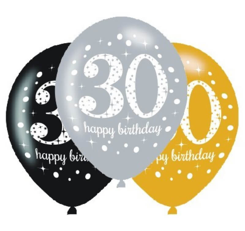 Sparkling Celebration 30 30cm Latex Balloons 6 Pack