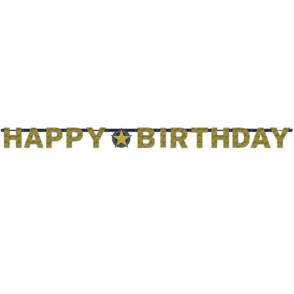 Sparkling Celebration Happy Birthday Prismatic Letter Banner