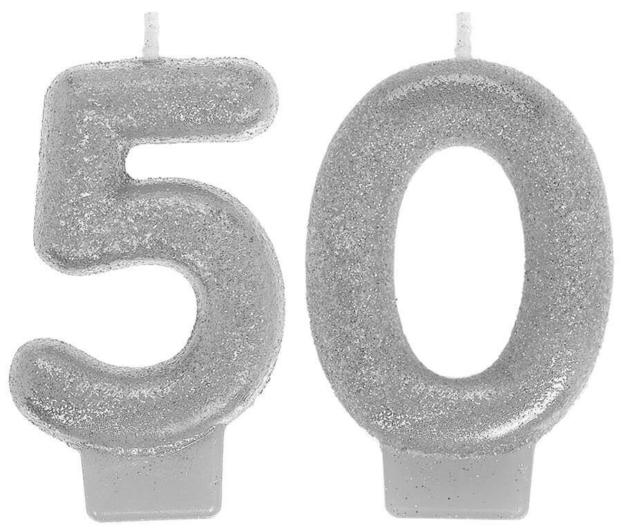 Sparkling Celebration Numeral Candles 50th Birthday
