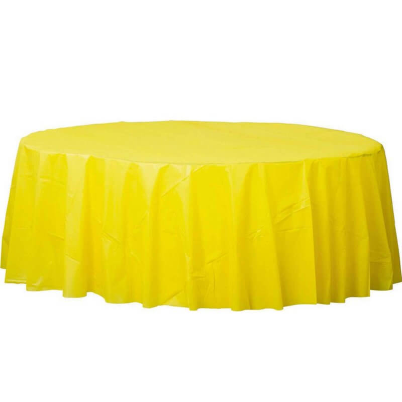 Amscan Plastic Round Tablecover - Yellow Sunshine