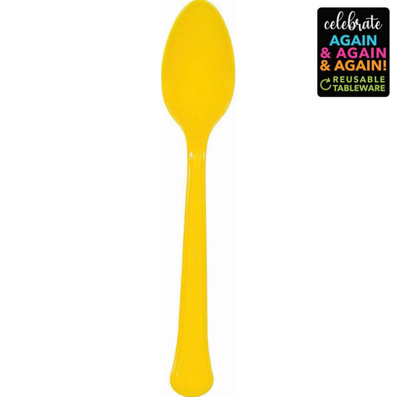 Amscan Premium Spoons 20 Pack - Yellow Sunshine