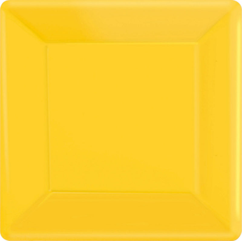 Amscan Square Paper Plates 17cm 20 Pack - Yellow Sunshine