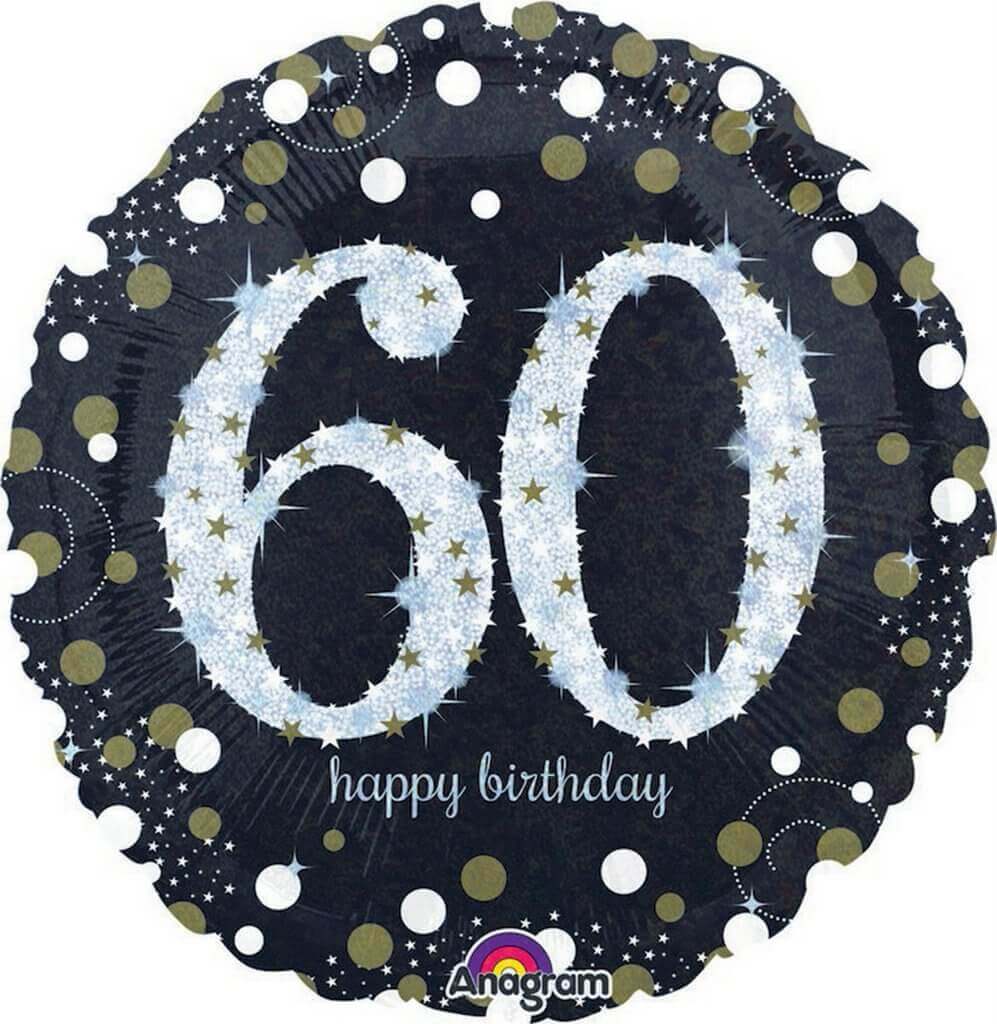 Holographic Sparkling 60th Birthday Foil Balloon 45cm