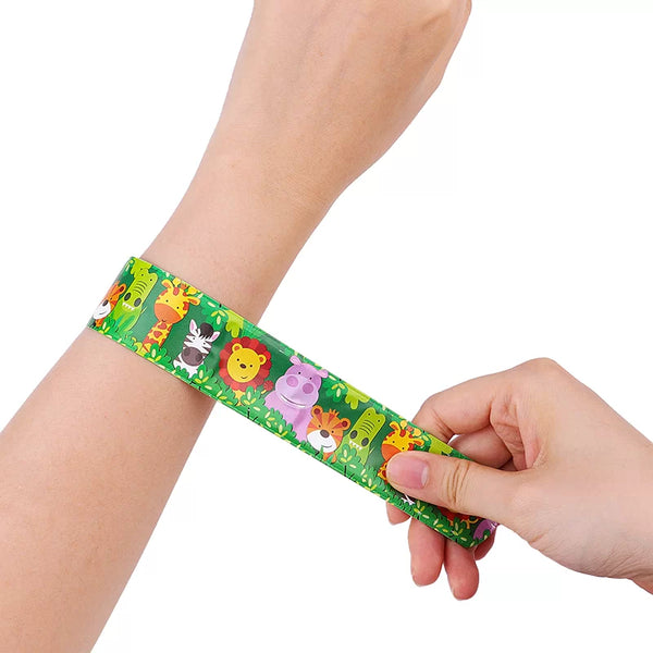 Animal Party Slap Bracelets Favours 8pk Jungle Safari Animal Birthday