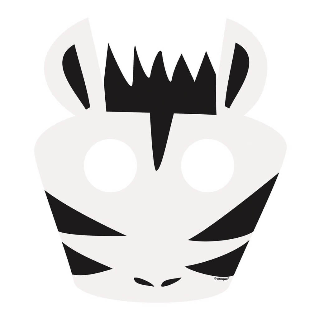 Animal Safari Paper Masks zebra kids dress up accessory party favour supplies 