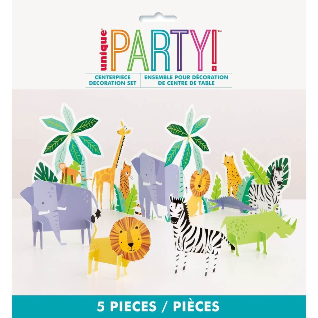 Animal Safari Centrepiece Decoration Set 5 pieces childrens birthday party table decor