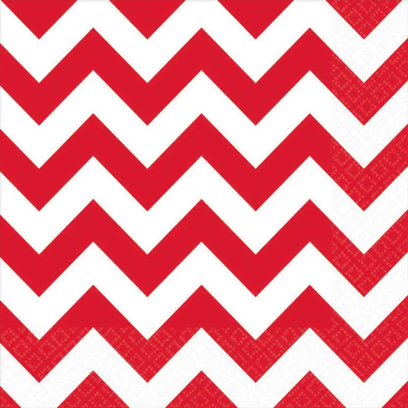 Chevron Apple Red Lunch Napkins 16pk