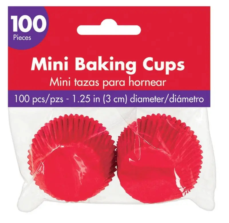 Mini Cupcake Cases Baking Cups 100pk - Apple Red