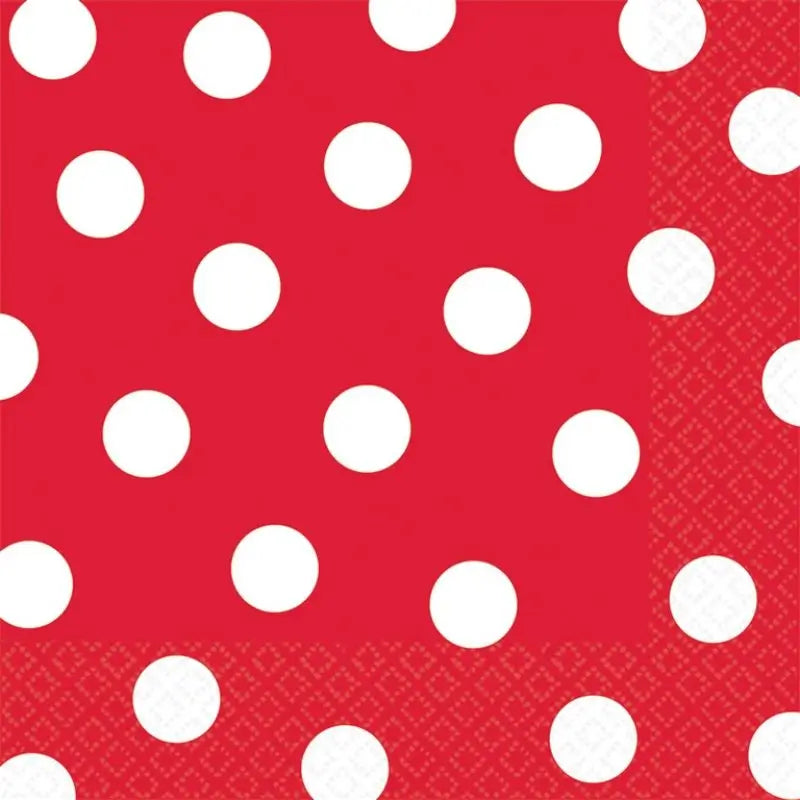 Apple Red Polka Dot Lunch Napkins 16pk