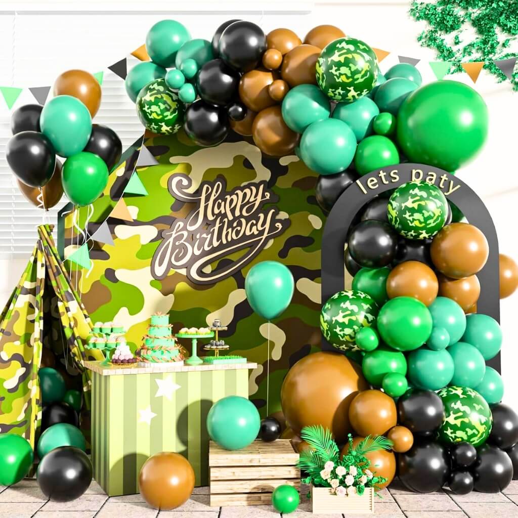 Camouflage Party Balloon Garland DIY Kit