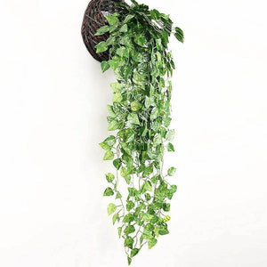 Artificial Green Money Leaf Rattan Hanging Tropical Vine