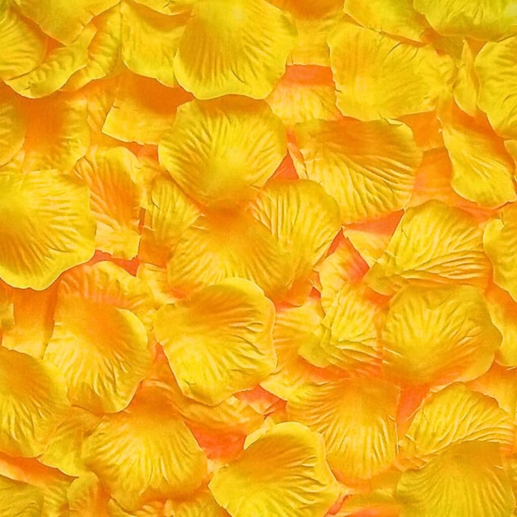 artifical tangerine orange silk rose petals