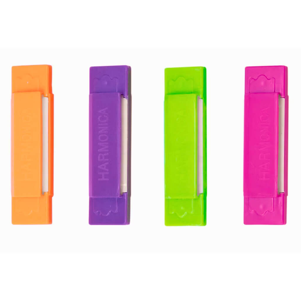 Neon Harmonicas Party Favours 4pk Music Neon Glow in the dark party