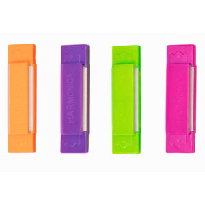 Neon Harmonicas Party Favours 4pk Music Neon Glow in the dark party