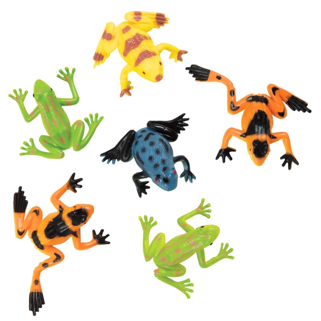 Assorted Plastic Tropical Frogs 8pk