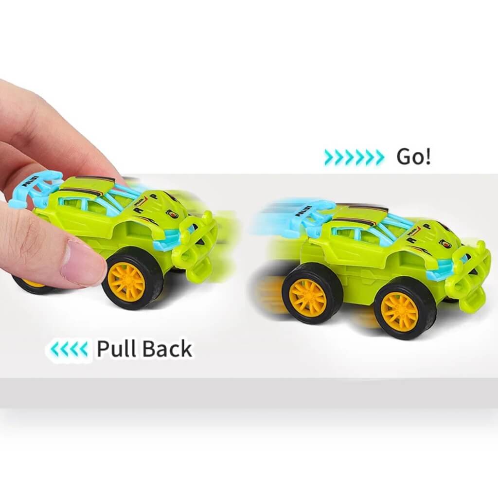 Pack of 2 Pull Back Racing Cars - Fast Mini Car Toys for Kids Party favours