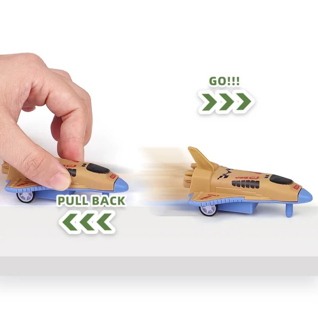 Pack of 2 Pull Back Space Shuttle Spaceship Toys – Outer Space Birthday Party Favours for Kids