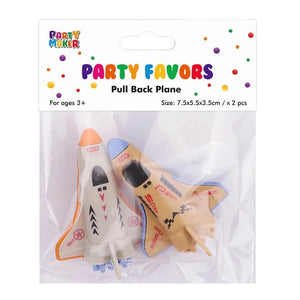 Pack of 2 Pull Back Space Shuttle Spaceship Toys – Outer Space Birthday Party Favours for Kids
