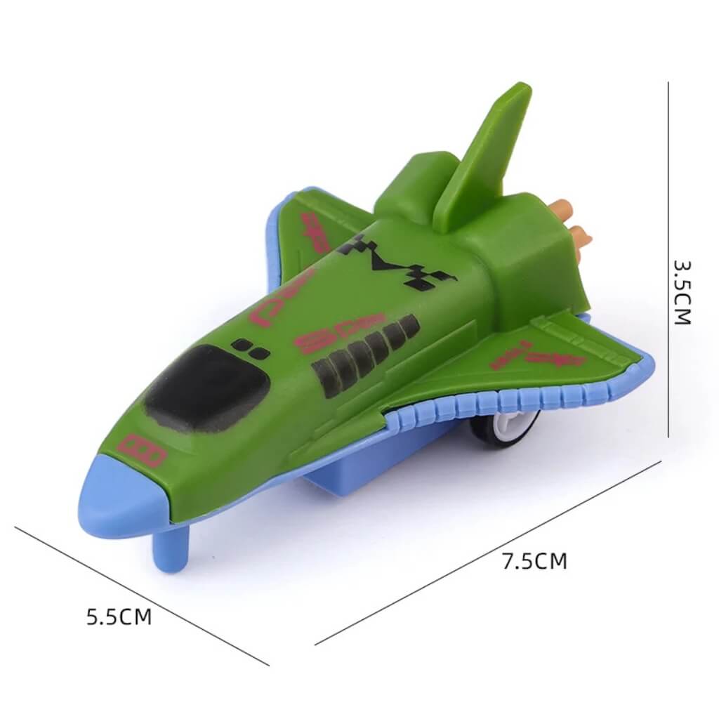 Pack of 2 Pull Back Space Shuttle Spaceship Toys – Outer Space Birthday Party Favours for Kids