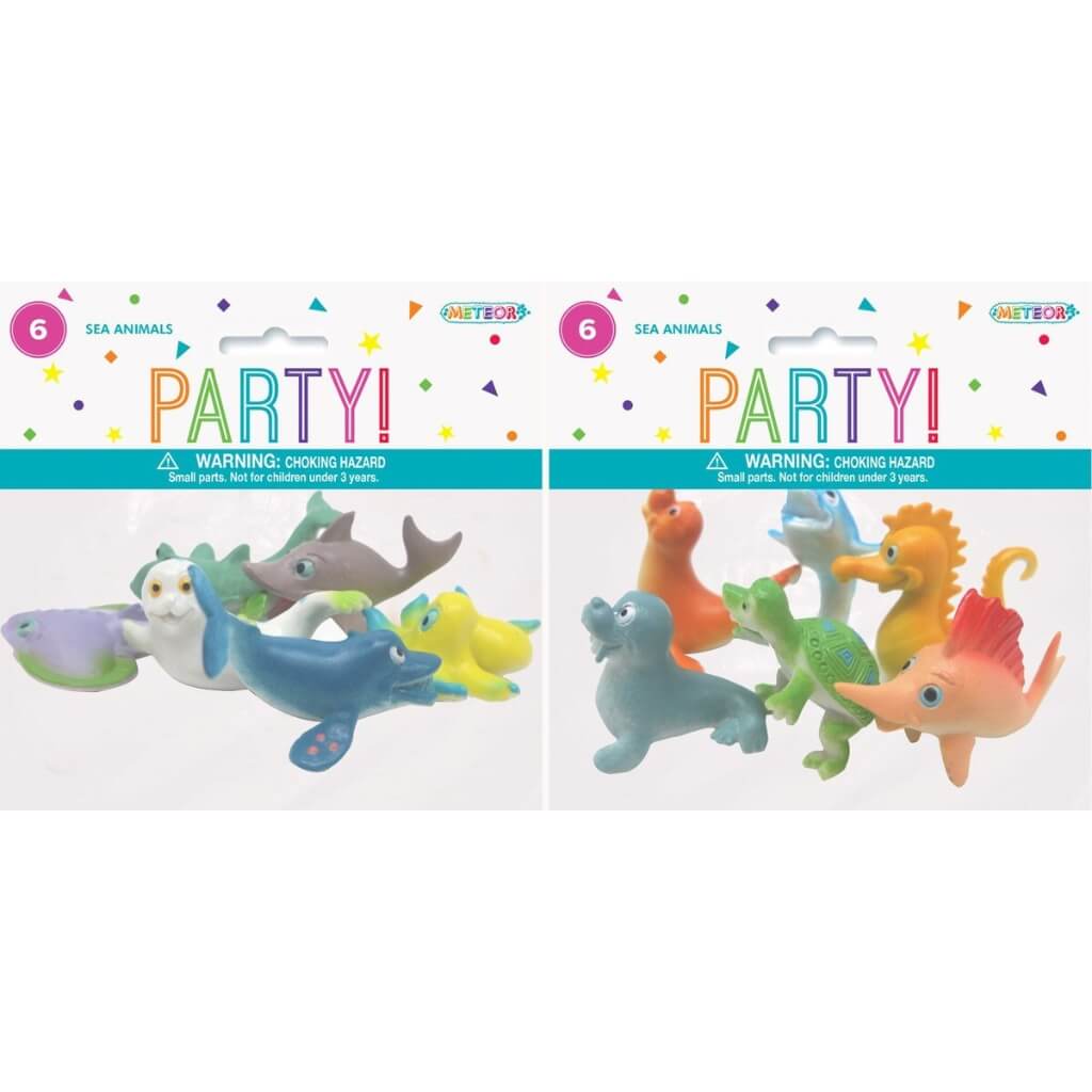 Assorted Sea Animal Party Favours 6pk Childrens under the sea mermaid party supplies