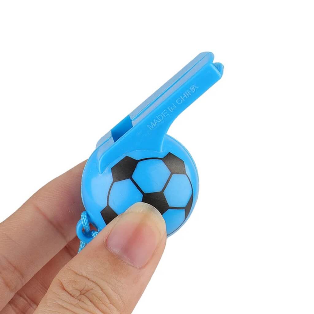 Pack of 4 Soccer Whistles – Assorted Kids Party Bag Favours