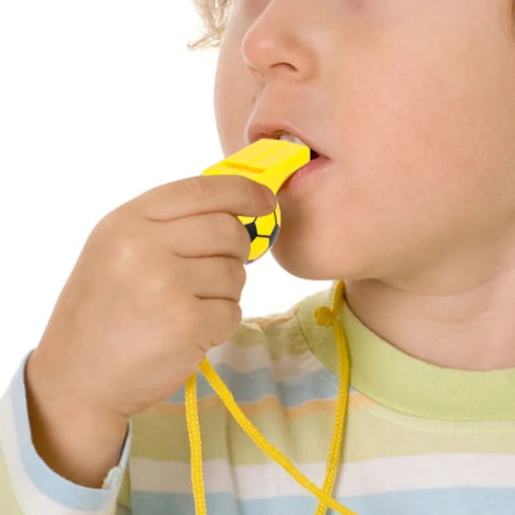 Pack of 4 Soccer Whistles – Assorted Kids Party Bag Favours