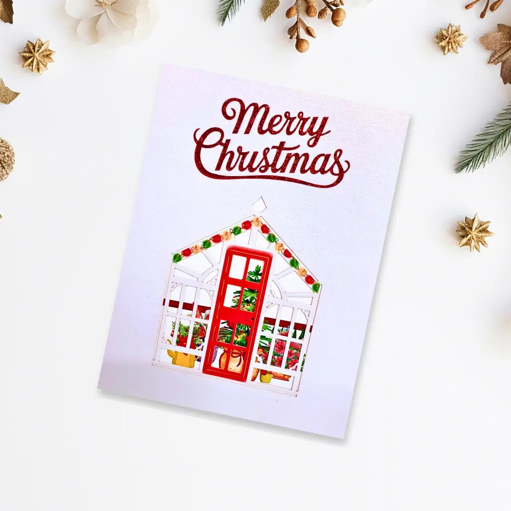 3D Christmas greenhouse card with Australian wildlife cover