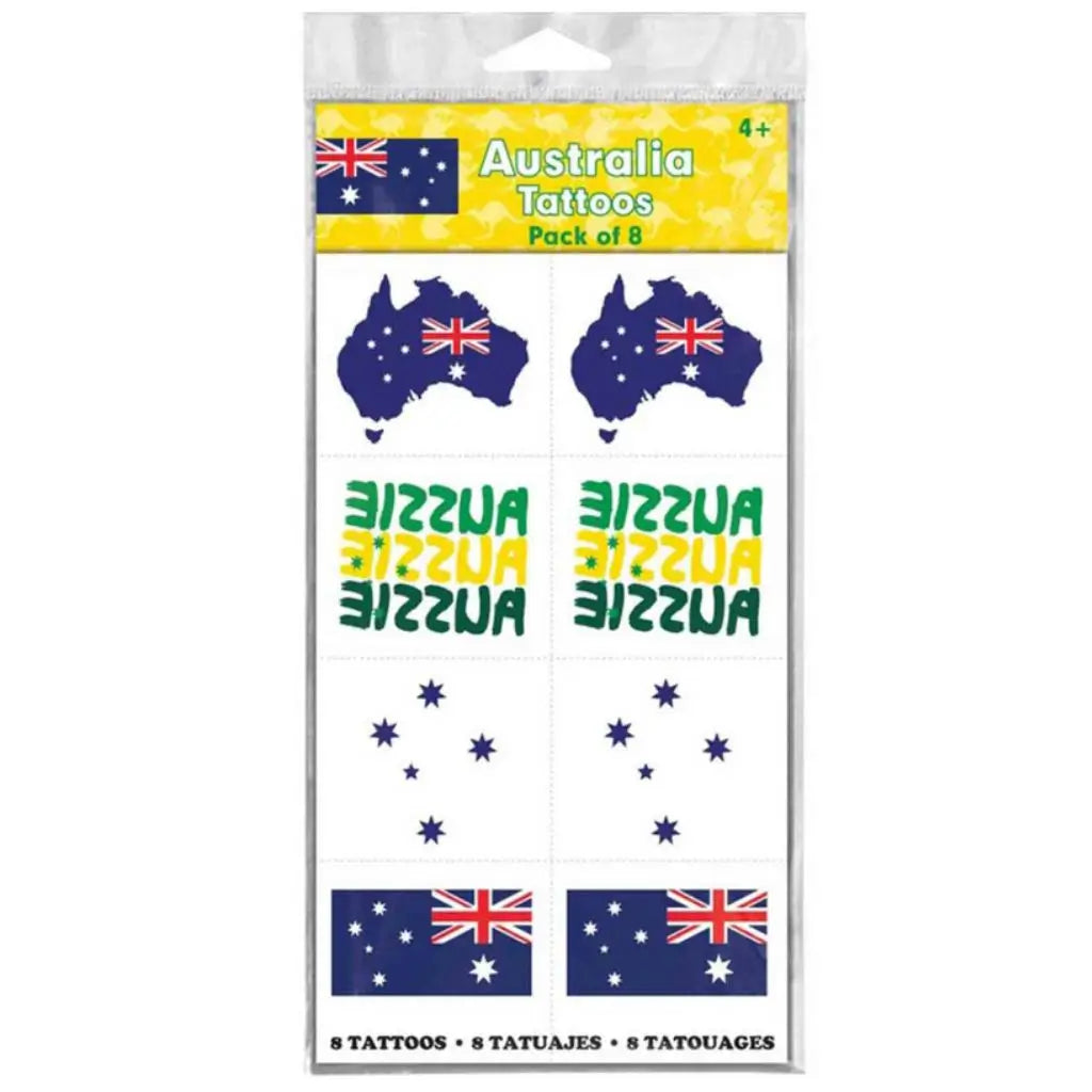 Australian Flag Tattoo Temporary Sticker Australia Day Map Koala Kangaroo  Tats | eBay