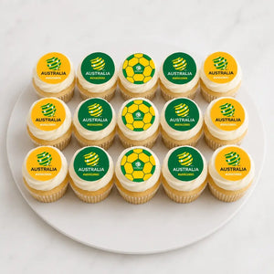 Australia Socceroos Edible Cupcake Toppers 5cm – 15 Pre-Cut Soccer Images