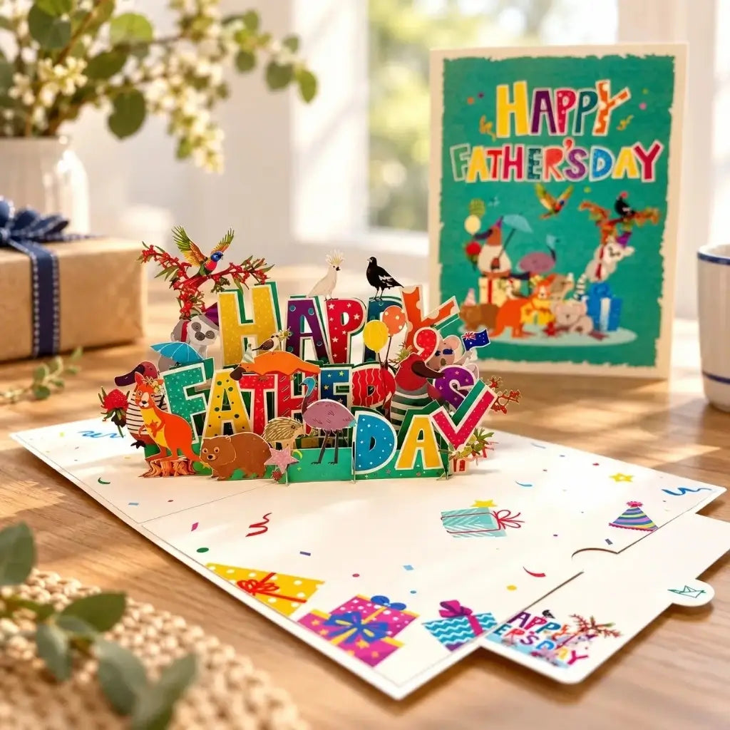 Australiana 3D pop-up keepsake card for Dad