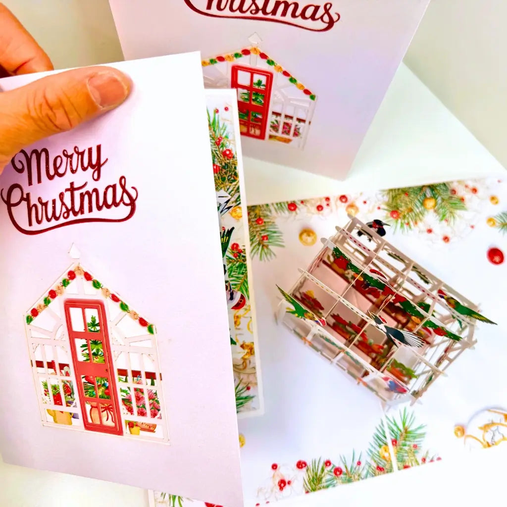 Australian Native Flower Greenhouse Christmas 3D Pop-Up Card