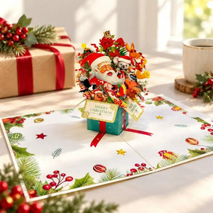 Koala and kangaroo Christmas pop-up card with Australian birds