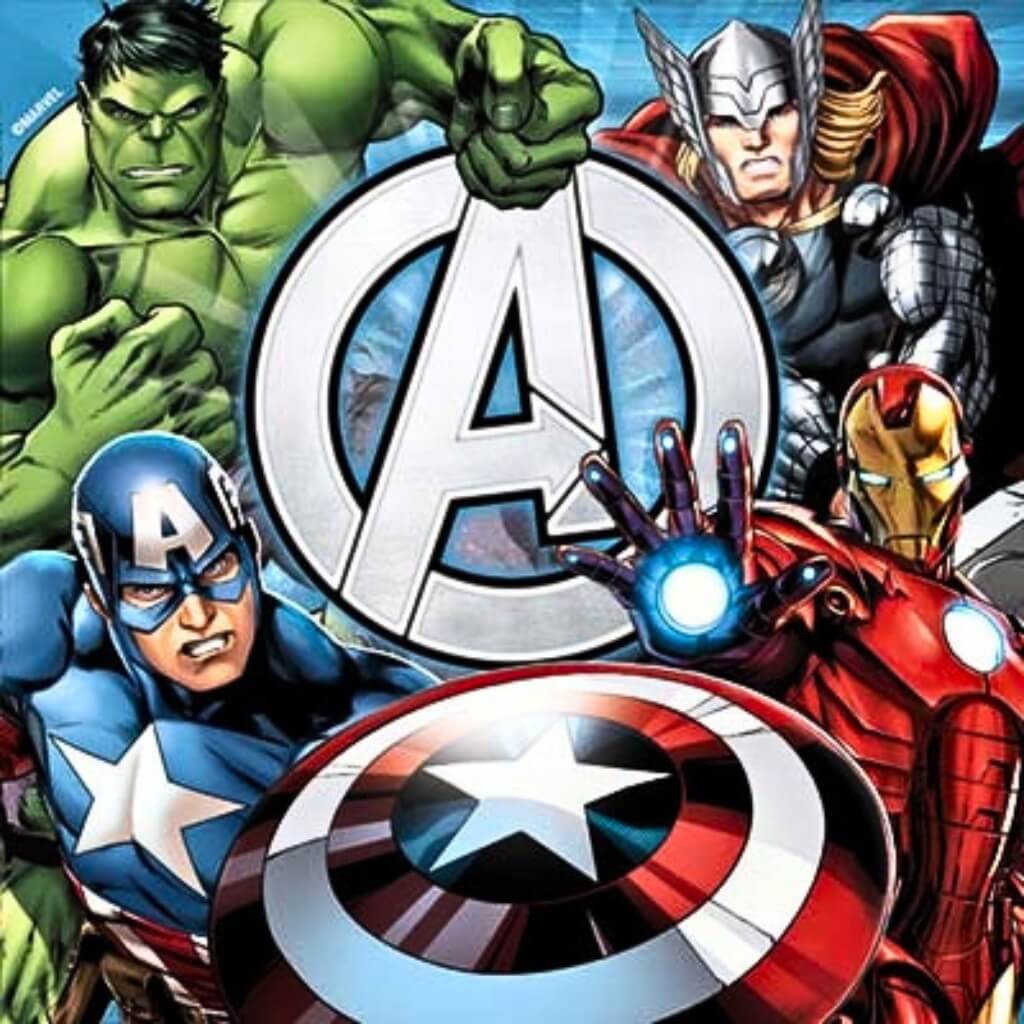 marvel Avengers superhero logo party napkins