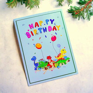 Happy Birthday Baby Stegosaurus Dinosaur Pop Up Card