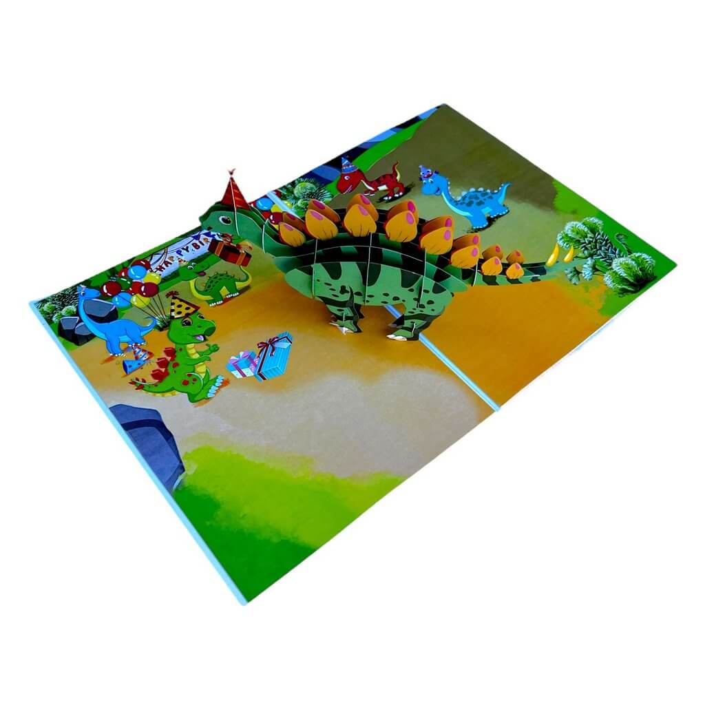 Happy Birthday Baby Stegosaurus Dinosaur Pop Up Card