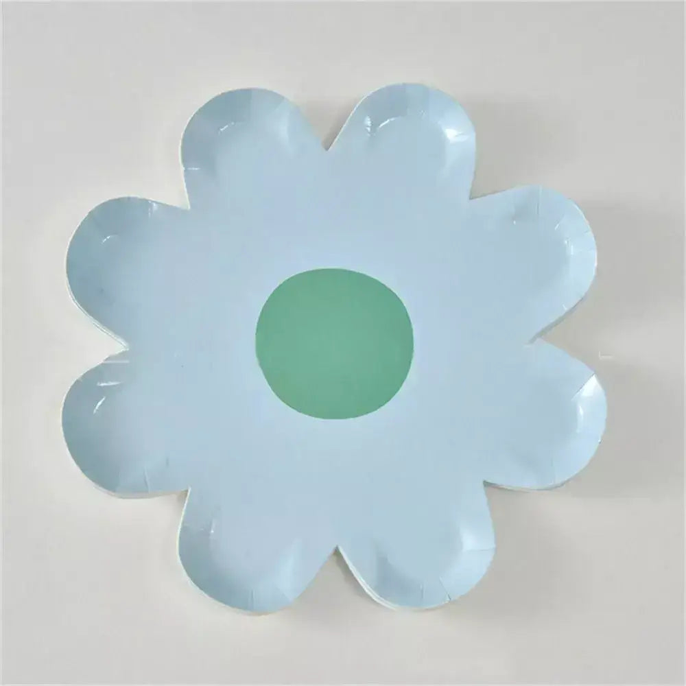 Baby Blue Daisy Paper Plates 17cm 10pk