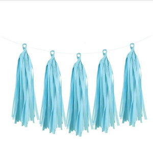 baby blue tissue Paper Tassel Garland 5pk