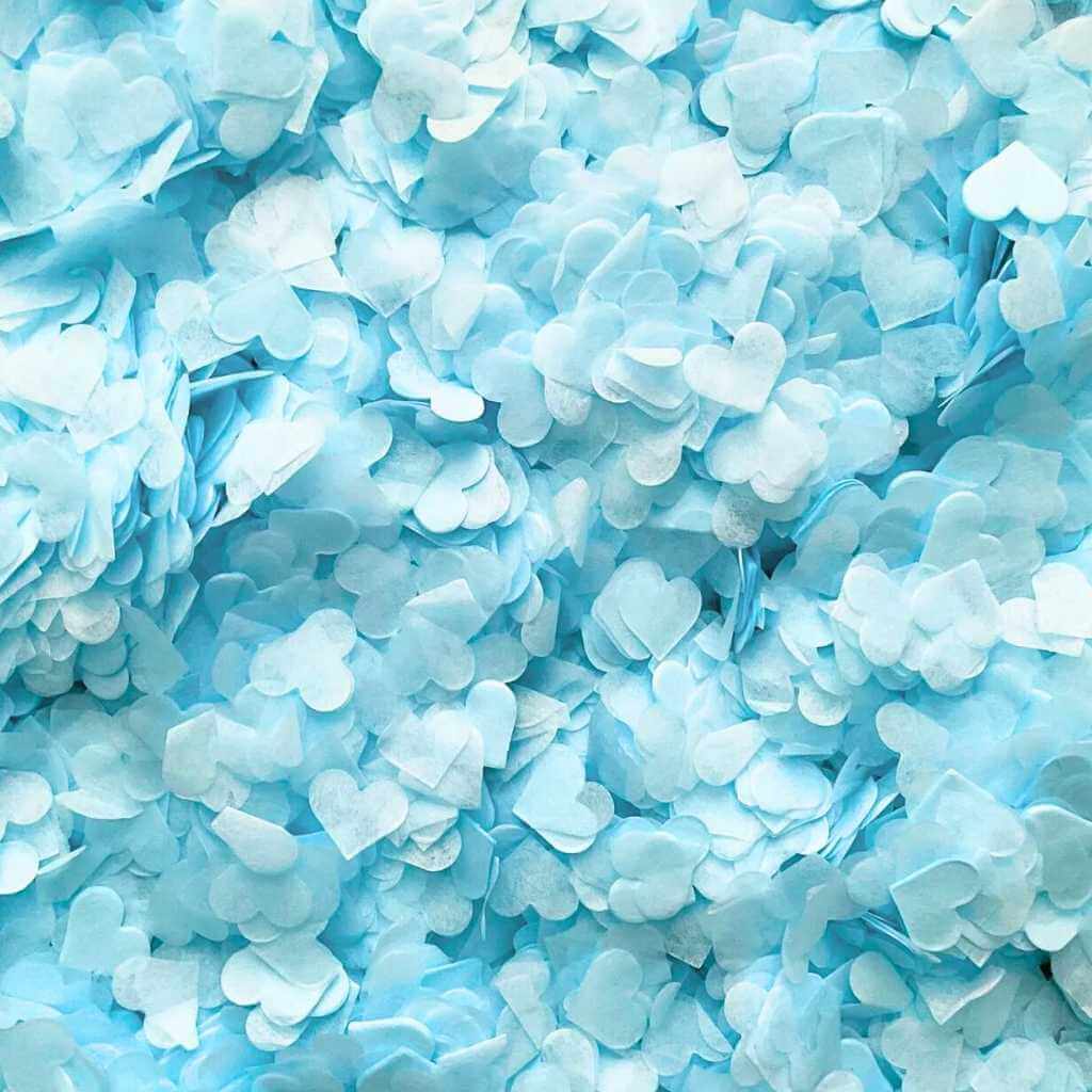 20g Heart Shaped Tissue Paper Confetti Table Scatters -Baby Blue