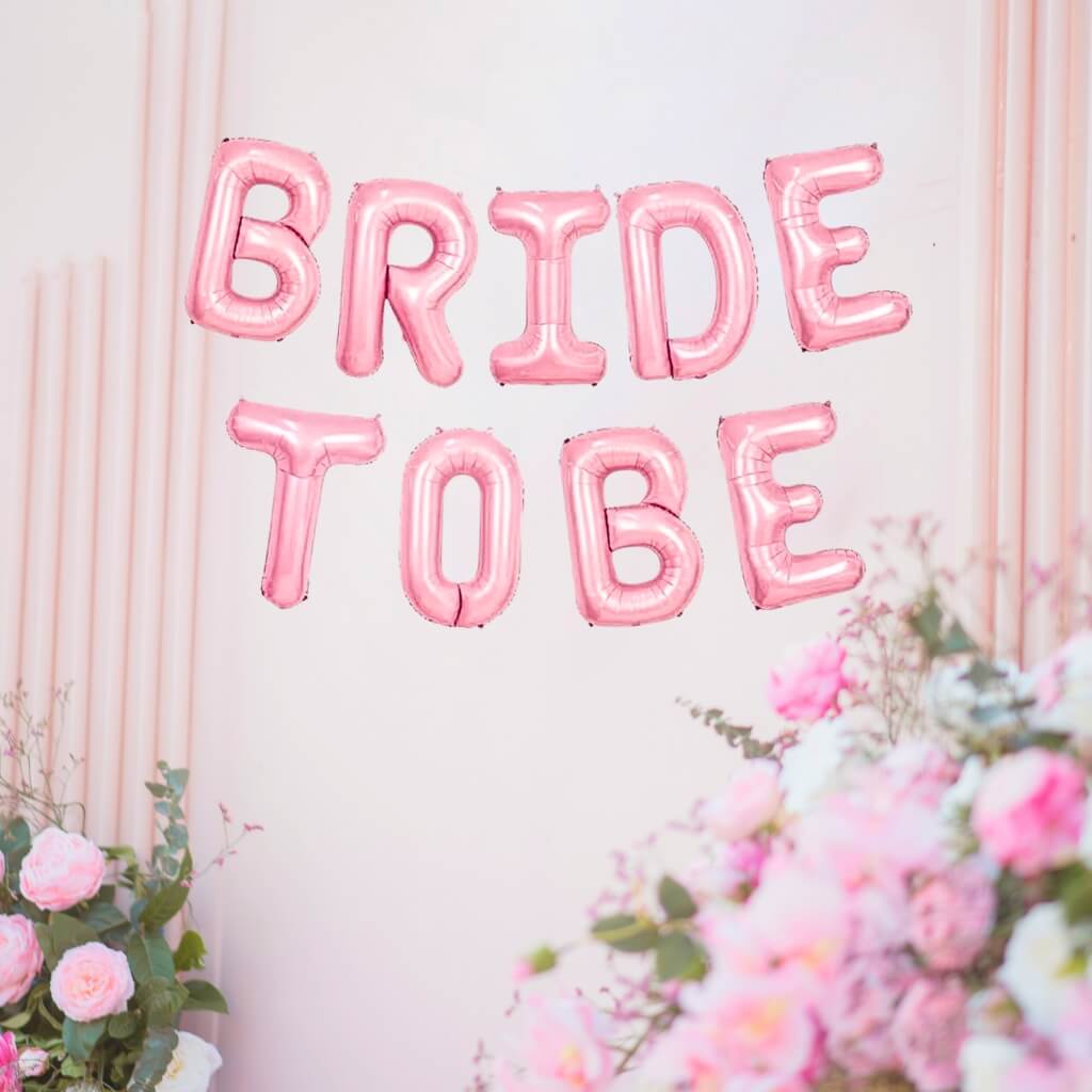 Baby pink BRIDE TO BE foil letter balloons 16 inch bridal shower and bachelorette party decoration backdrop