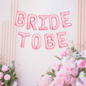 Baby pink BRIDE TO BE foil letter balloons 16 inch bridal shower and bachelorette party decoration backdrop