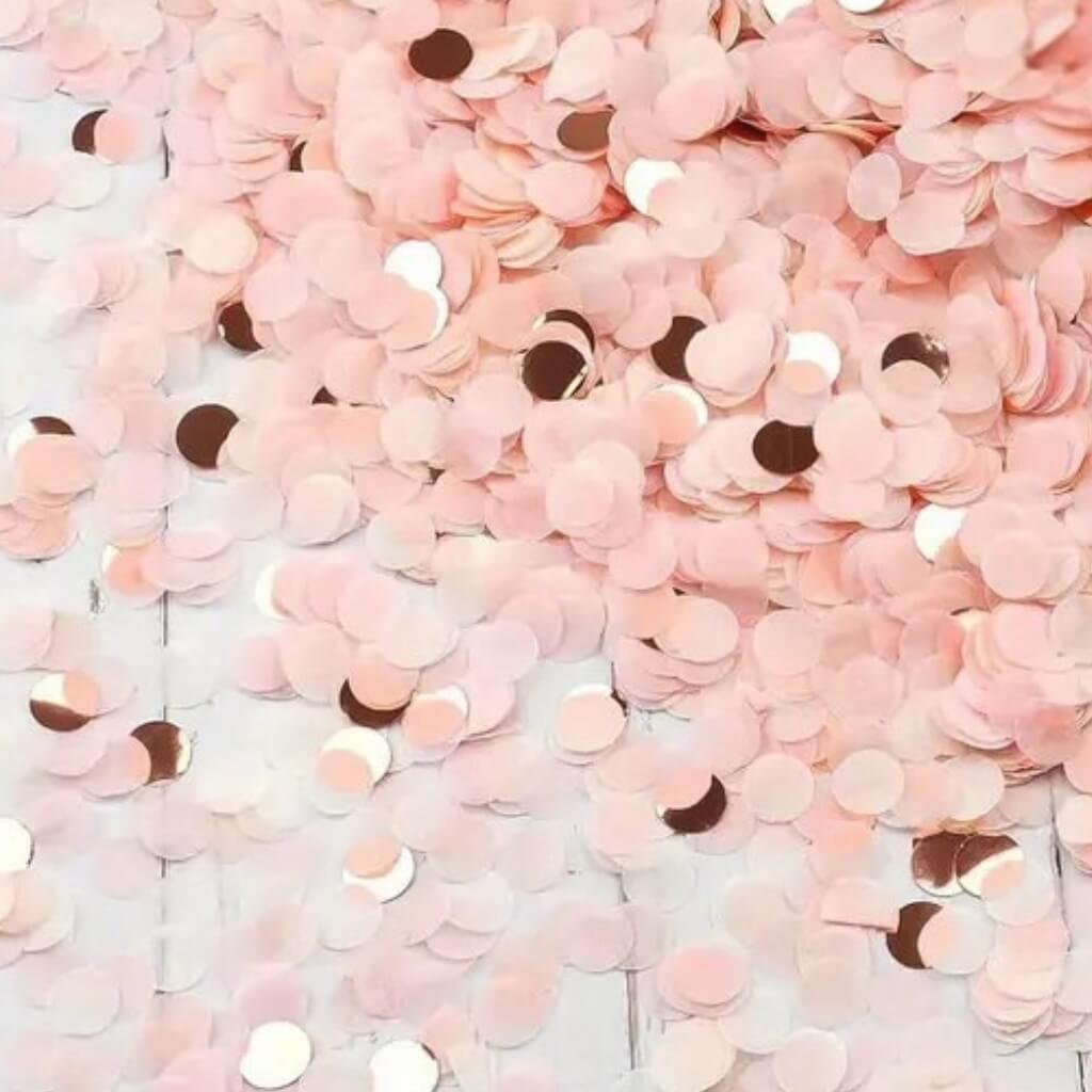 20g Round Circle Tissue Paper Party Confetti Table Scatters -baby pink, Ivory & Rose Gold