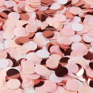 20g Round Circle Tissue Paper Party Confetti Table Scatters -baby pink, Ivory & Rose Gold