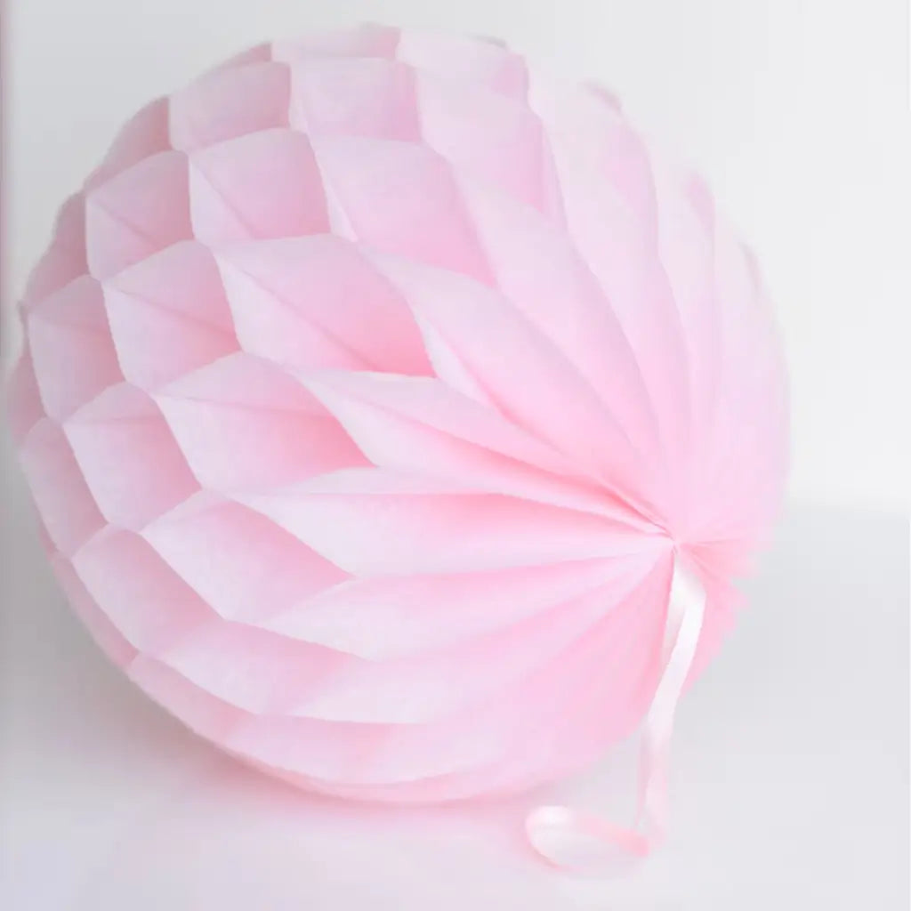 Baby Pink Paper Hanging Honeycomb Ball