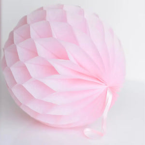 Baby Pink Paper Hanging Honeycomb Ball