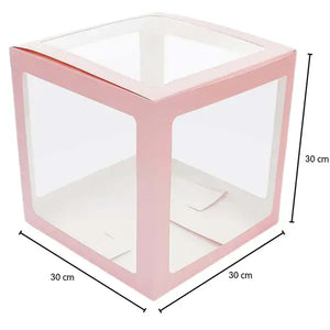 Baby Pink Balloon Cube Box with Letter